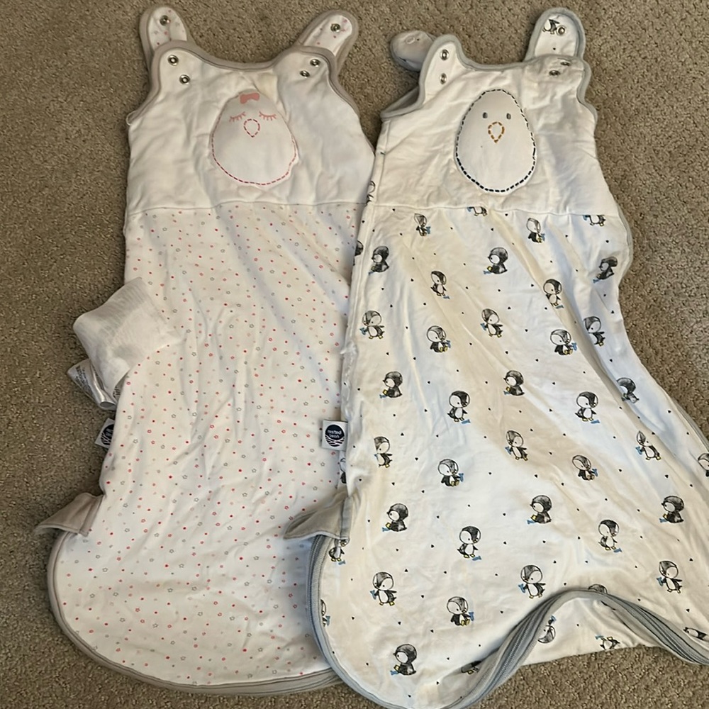 2 Nested Bean Sleep Sacks - Small - 0-6 months - great condition